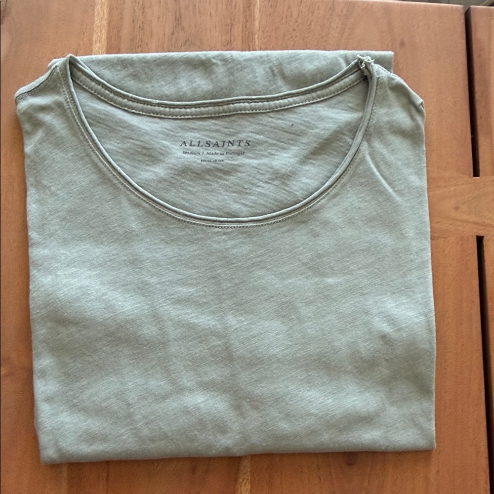 All Saints Figure Tee, Color Sage Green, Men's Shirt